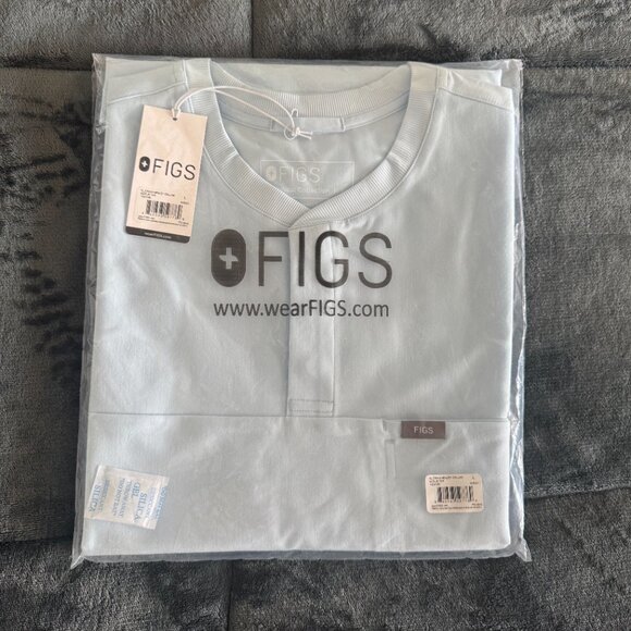 FIGS Craig Henley Top and Axim Pants Scrub Set- Open Skies (LIMITED COLOR) - Picture 1 of 3